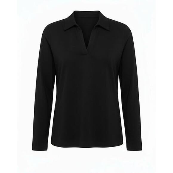 POMANDER PLACE Black Bradley Knit Polo Popover Size XS NWT - Picture 8 of 8